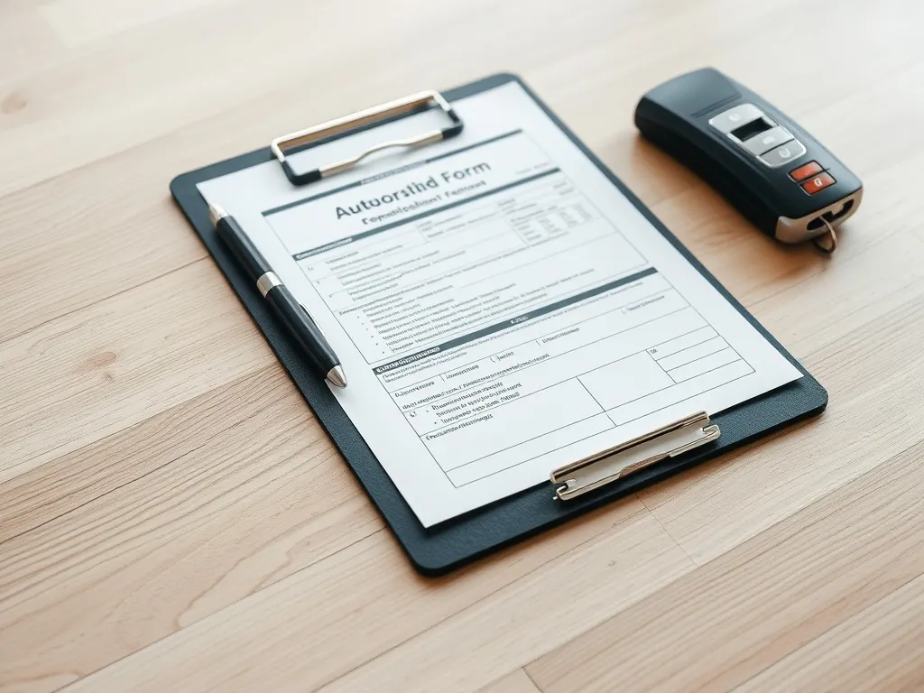 A high-quality photo of a clipboard with automotive technica