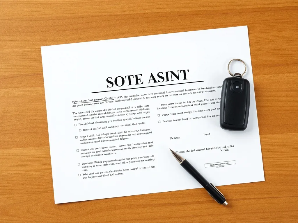 A clean, top-down view of a legal contract on a wooden table