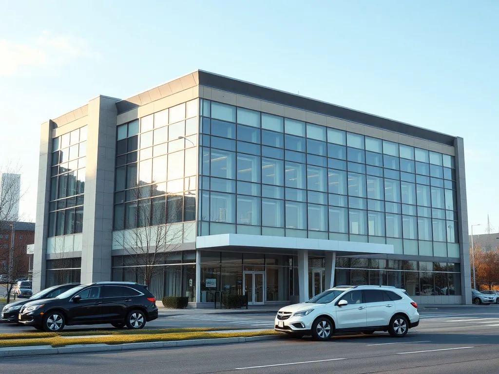 The exterior of a modern government service building in Queb